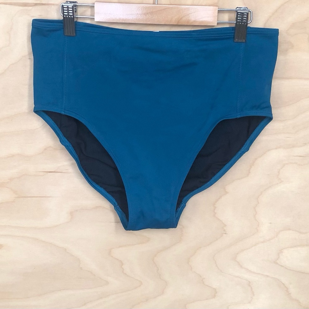 L.L. Bean Teal Swim Bikini Bottom Women’s Sz 8 High Waist UPF 50+UV Protection.